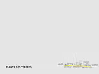 PLANTA DOS TÉRREOS RUA FORMOSA/ ANHANGABAÚ RUA CONS. CRISPINIANO CAFÉ BAR LIVR. CX. ELETR. FLOR. MUSEU DO  TEATRO CENTRO DOC. ORQUESTRA SINFÔNICA MUNICIPAL DEP.. BANCA REVISTA FOYER 94.60 JARDIM 94.60 97.90 PRAÇA CENTRAL 100.00 ACESSO AV. SÃO JOÃO 97.90 ACESSO RUA CONSELHEIRO CRISPININANO 104.70 ACESSO RUA FORMOSA (ANHANGABAÚ) 94.60 HALL 100.00 