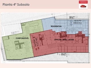 Planta 4º Subsolo
vem do 3ºss
sobe ao 3º ss
OFFICES / MALL / HOTEL
RESIDENCIAL
CORPORATIVO
 