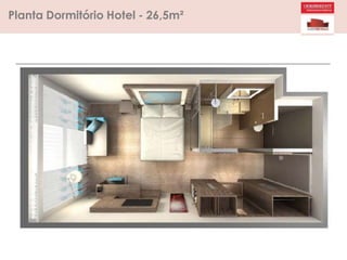 Planta Dormitório Hotel - 26,5m²
 