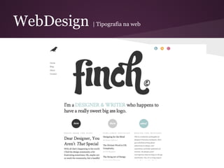 WebDesign   | Tipografia na web
 