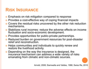 Promoting Climate Risk Reduction through Risk Insurance | PPTX