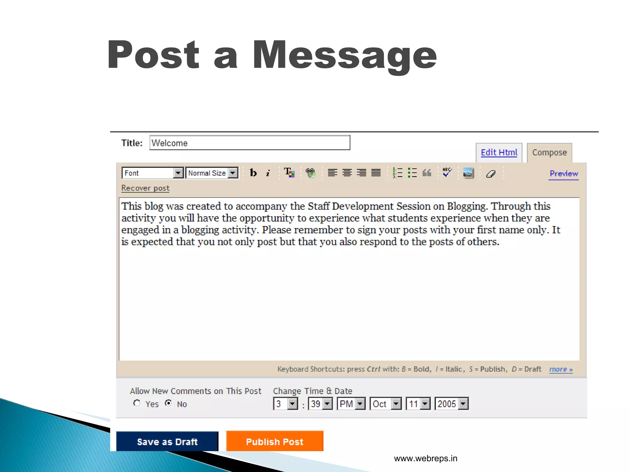 Post a   Message www.webreps.in 