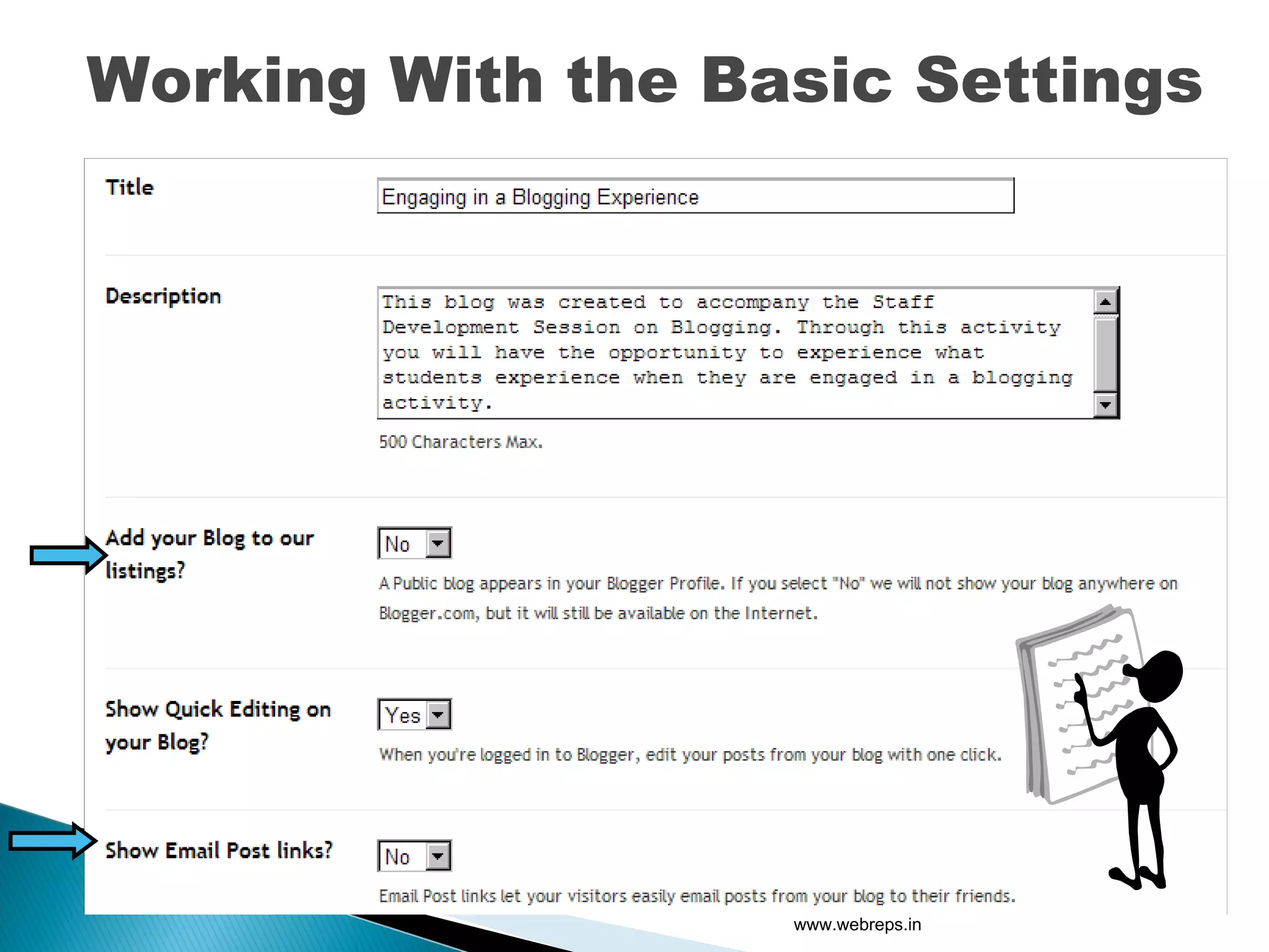 Working With the Basic Settings www.webreps.in 