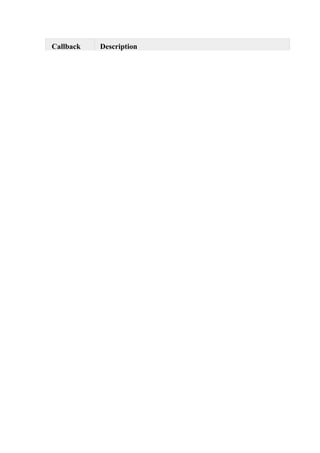 Callback Description
 