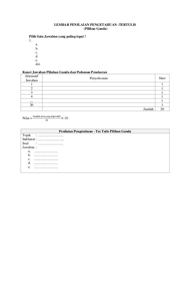 Pedoman penskoran soal essay