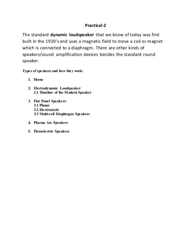 types of loudspeaker