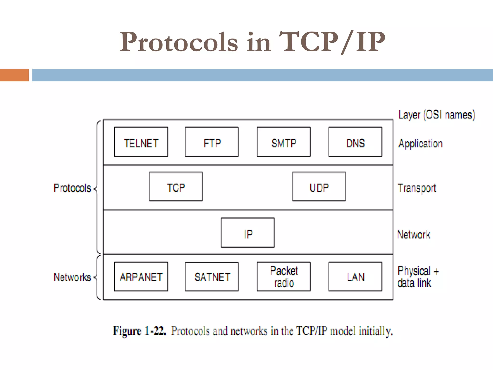 Protocols in TCP/IP
 