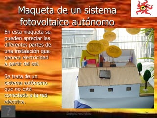 Maqueta de un sistema fotovoltaico autónomo 
