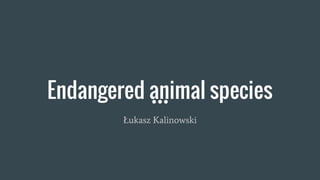 Endangered animal species
Łukasz Kalinowski
 