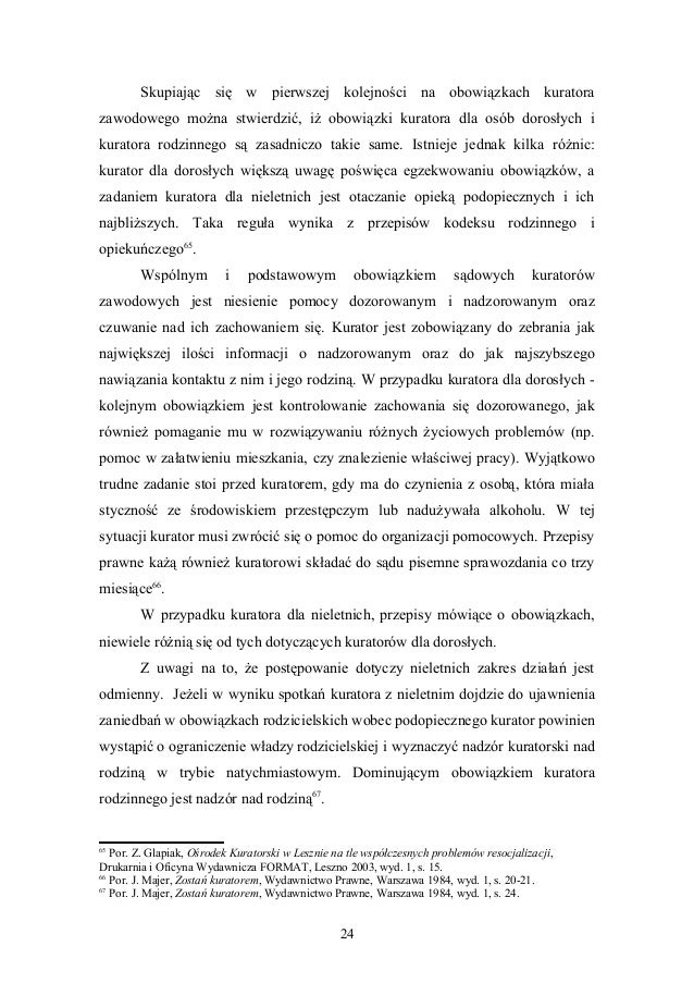 Praca Licencjacka Zadania Kuratora Sądowego Wynikające Z Przepisów а