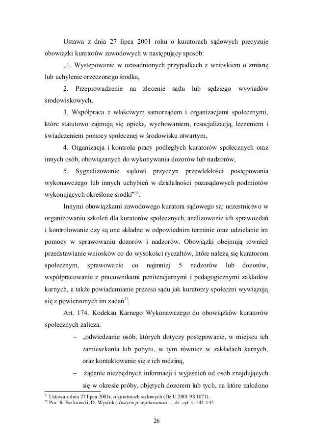 Praca Licencjacka Zadania Kuratora Sądowego Wynikające Z Przepisów а