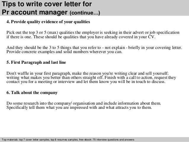 pr account manager cover letter