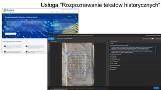 Usługa "Rozpoznawanie tekstów historycznych"
 