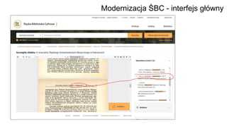 Modernizacja ŚBC - interfejs główny
 