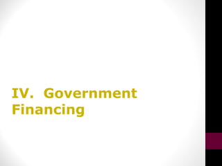 IV. Government
Financing
 