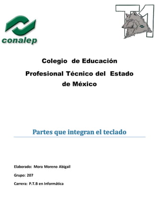 Colegio de Educación
Profesional Técnico del Estado
de México
Elaborado: Mora Moreno Abigail
Grupo: 207
Carrera: P.T.B en Informática
 