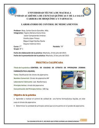 1
“LA CALIDAD ESTA EN TI, NO DEJES QUE OTROS SUFRAN LAS CONSECUENCIAS “
UNIVERSIDAD TÉCNICA DE MACHALA
UNIDAD ACADÉMICA DE...