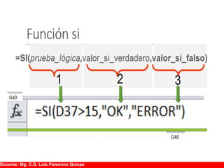 Docente: Mg. C.D. Luis Palomino Quispe
 