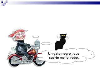 Un gato negro , que suerte me lo  robo. 