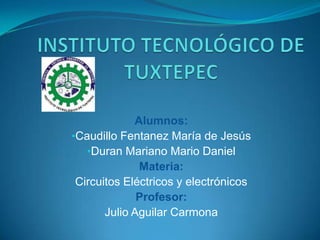 INSTITUTO TECNOLÓGICO DE TUXTEPEC Alumnos: ,[object Object]