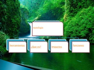 tecnología




herramientas                            funciones
               ¿Que es?      Impactos
 