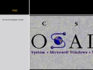 1993
Se creo el navegador mosaic.
 