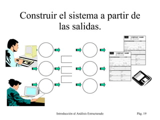 Construir el sistema a partir de las salidas. Introducción al Análisis Estructurado Pág.  