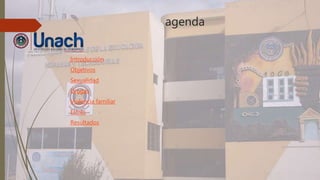 agenda
Introducción
Objetivos
Sexualidad
Drogas
Violencia familiar
Estrés
Resultados