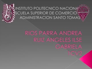 INSTITUTO POLITECNICO NACIONAL ESCUELA SUPERIOR DE COMERCIO Y ADMINISTRACION SANTO TOMAS  RIOS PARRA ANDREARUIZ ANGELES ILSE GABRIELA1CV2  