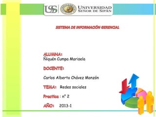 POR DR. C.P./LIC. EDUARDO BARG
Ñiquén Cumpa Marisela
Carlos Alberto Chávez Monzón
Redes sociales
: n° 2
2013-1
 