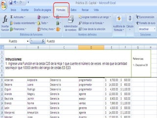 Practica 20 excel