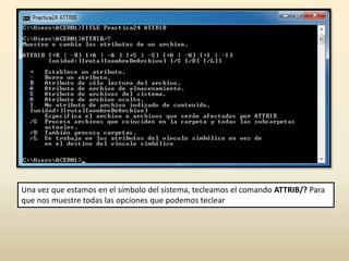 Uso del comando ATTRIB (Practica 1) (Unidad III) | PPTX