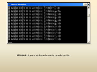 Uso del comando ATTRIB (Practica 1) (Unidad III) | PPTX