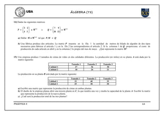 Practica 2 matrices 2018 | PDF