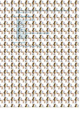 2010 Word 2010, también conocido como Word 14, pero oficialmente llamado
      Microsoft Word 2010

Versiones para Apple Macintosh:

      1985 Word 1 para Macintosh
      1987 Word 3
      1989 Word 4
      1991 Word 5
      1993 Word 6
      1998 Word 98
      2000 Word 2001
      2001 Word v.X, la primera versión para Mac OS X
      2004 Word 2004
      2008 Word 2008
      2011 Word 2011

Versiones para UNIX:

      Microsoft Word para sistemas UNIX 5
 