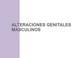 ALTERACIONES GENITALES 
MASCULINOS 
 
