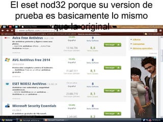 El eset nod32 porque su version de
prueba es basicamente lo mismo
que la original

 