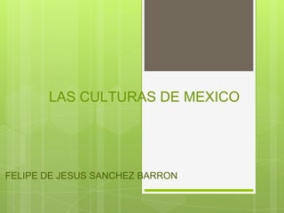 LAS CULTURAS DE MEXICO

FELIPE DE JESUS SANCHEZ BARRON

 