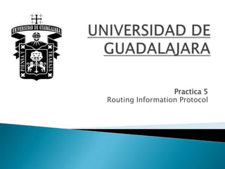 Practica 5
Routing Information Protocol
 