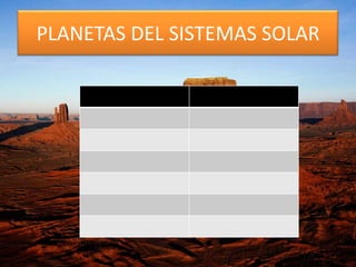 PLANETAS DEL SISTEMAS SOLAR