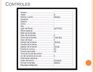 Propiedades Generales de los Controles