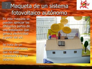 Maqueta de un sistema fotovoltaico autónomo 