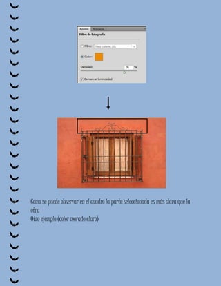 Como se puede observar en el cuadro la parte seleccionada es más clara que la
otra
Otro ejemplo (color morado claro)
 