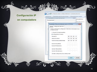 15
Configuración IP
en computadora
 