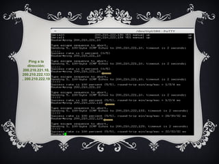 Ping a la
dirección:
200.210.221.10,
200.210.222.133
, 200.210.222.19
 