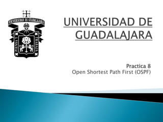Practica 8
Open Shortest Path First (OSPF)
 