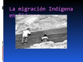 La migración Indígena  en Tijuana 