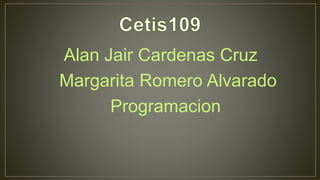 Alan Jair Cardenas Cruz
Margarita Romero Alvarado
Programacion
 