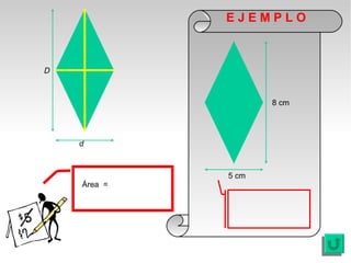 EJEMPLO



D



                    8 cm




    d



             5 cm
    Área =
 