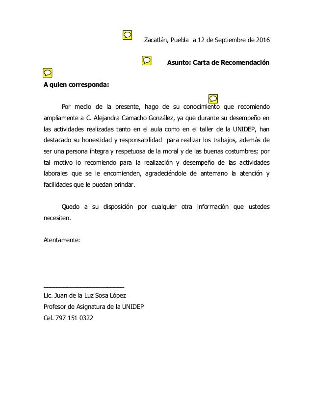 Carta De Recomendacion Para La  cartas de recomendaci 211 